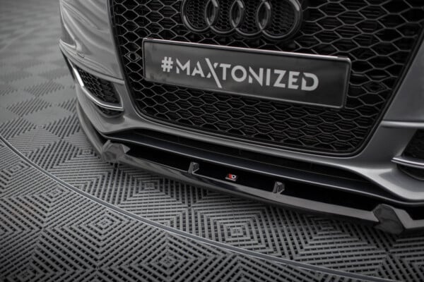 MAXTON DESIGN - Spoiler pod predný nárazník V.3 AUDI S5 / A5 S-LINE COUPE / SPORTBACK 8T FACELIFT, Čierny lesk – Obrázok 4