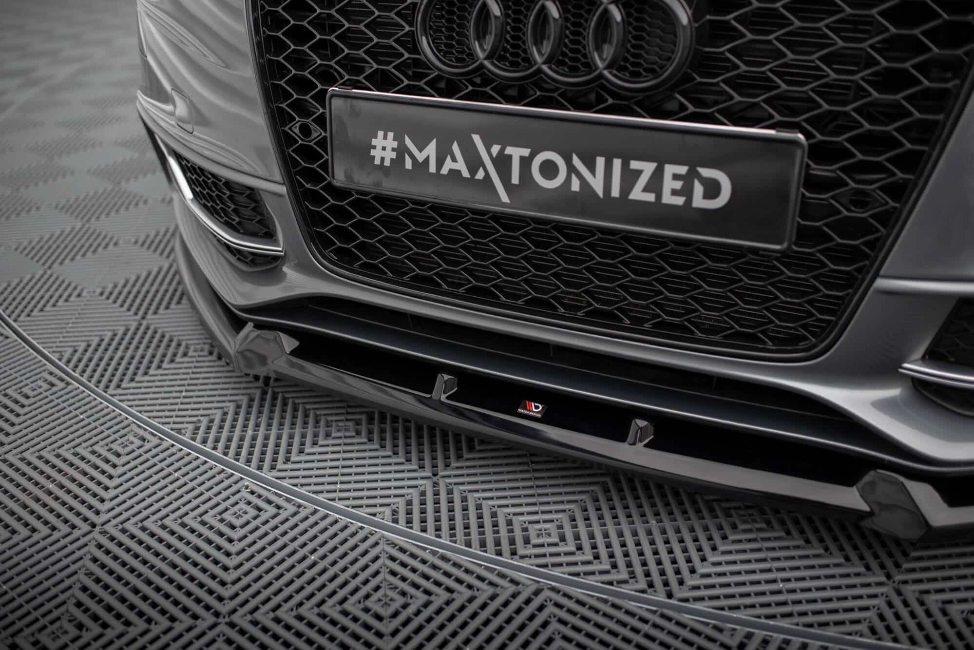 MAXTON DESIGN - Spoiler pod predný nárazník V.3 AUDI S5 / A5 S-LINE COUPE / SPORTBACK 8T FACELIFT, Čierny lesk – Obrázok 4