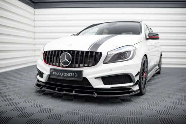 MAXTON DESIGN - Spoiler pod predný nárazník V.3 MERCEDES-BENZ A45 AMG W176,Čierny lesk – Obrázok 3