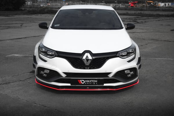 MAXTON DESIGN - Spoiler pod predný nárazník V.3 RENAULT MEGANE RS MK4, Čierny lesk + Červená – Obrázok 2