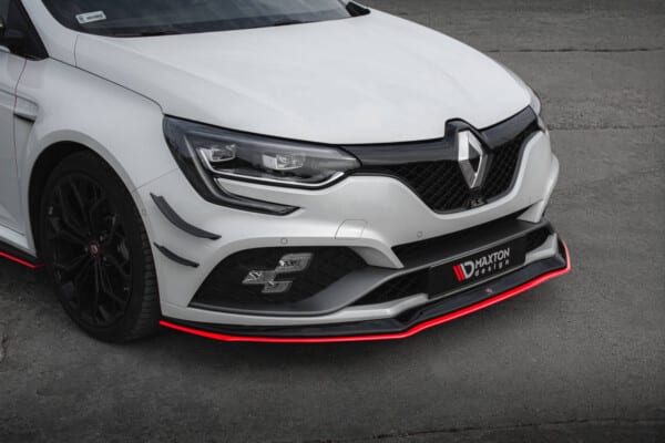 MAXTON DESIGN - Spoiler pod predný nárazník V.3 RENAULT MEGANE RS MK4, Čierny lesk + Červená – Obrázok 3