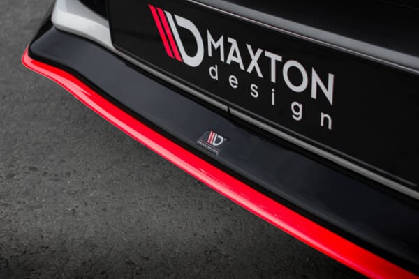 MAXTON DESIGN - Spoiler pod predný nárazník V.3 RENAULT MEGANE RS MK4, Čierny lesk + Červená – Obrázok 4