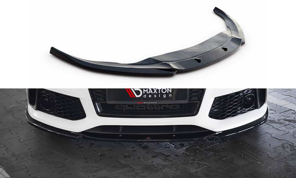 MAXTON DESIGN - Spoiler pod predný nárazník V.4 AUDI RS7 C7 FACELIFT, Čierny lesk