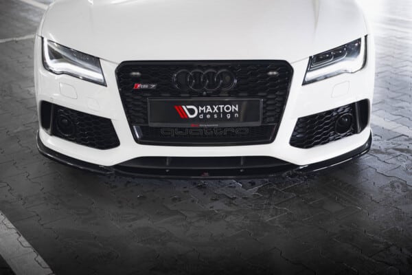 MAXTON DESIGN - Spoiler pod predný nárazník V.4 AUDI RS7 C7 FACELIFT, Čierny lesk – Obrázok 2