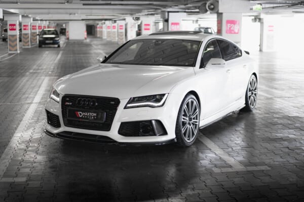 MAXTON DESIGN - Spoiler pod predný nárazník V.4 AUDI RS7 C7 FACELIFT, Čierny lesk – Obrázok 3