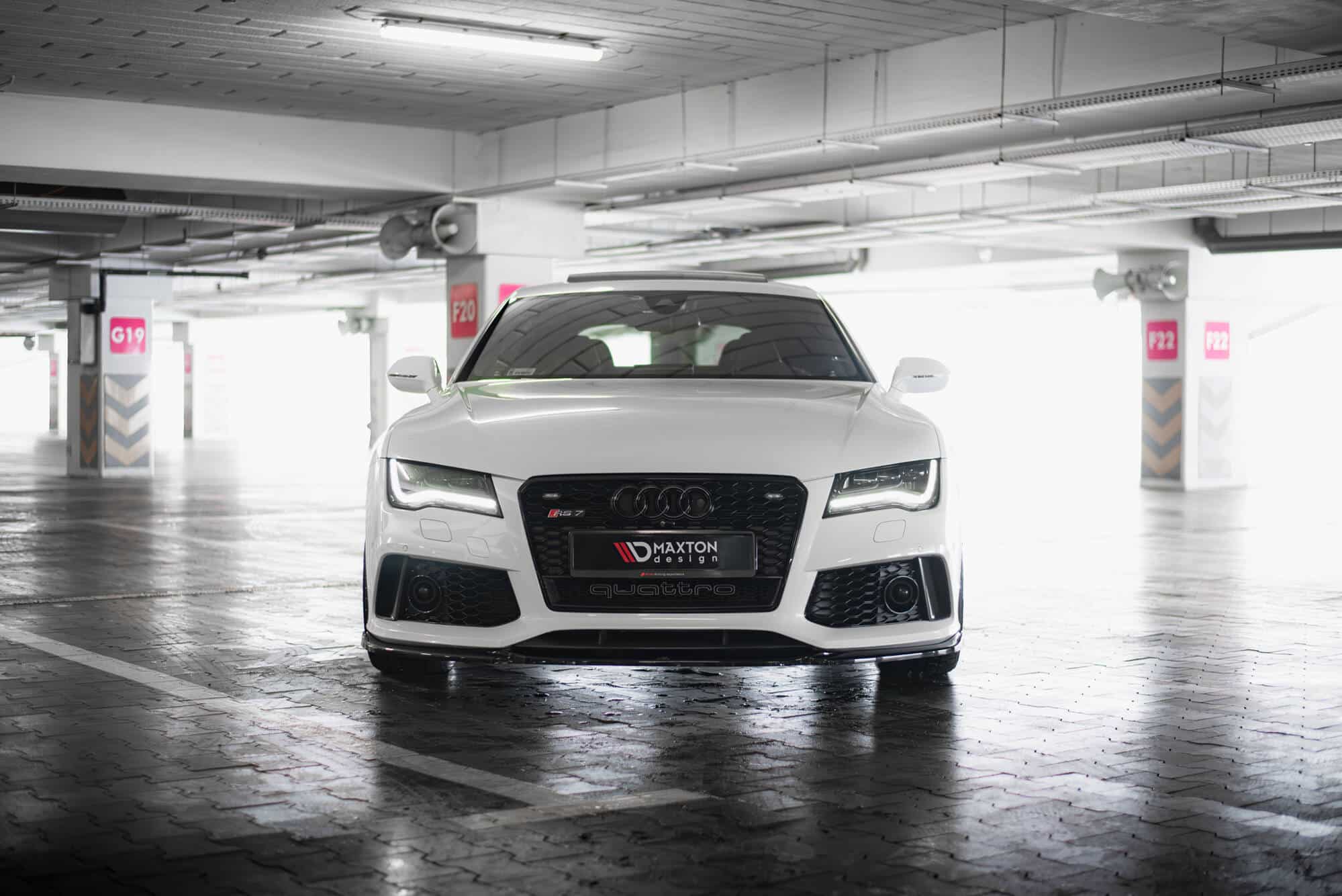 MAXTON DESIGN - Spoiler pod predný nárazník V.4 AUDI RS7 C7 FACELIFT, Čierny lesk – Obrázok 4