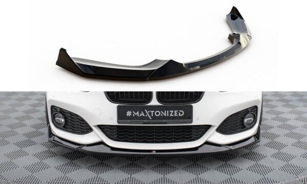 MAXTON DESIGN - Spoiler pod predný nárazník V.4 CSL LOOK ,vhodné pre BMW 1 M-PACK / M140I F20 FACELIFT, Čierny lesk