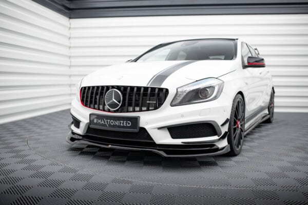 MAXTON DESIGN - Spoiler pod predný nárazník V.4, MERCEDES-BENZ A45 AMG W176,Čierny lesk – Obrázok 4