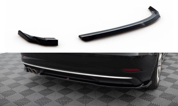MAXTON DESIGN - Bočné difúzory zadného nárazníka AUDI A3 SPORTBACK 8V FACELIFT, Čierny lesk