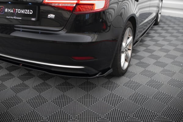 MAXTON DESIGN - Bočné difúzory zadného nárazníka AUDI A3 SPORTBACK 8V FACELIFT, Čierny lesk – Obrázok 3