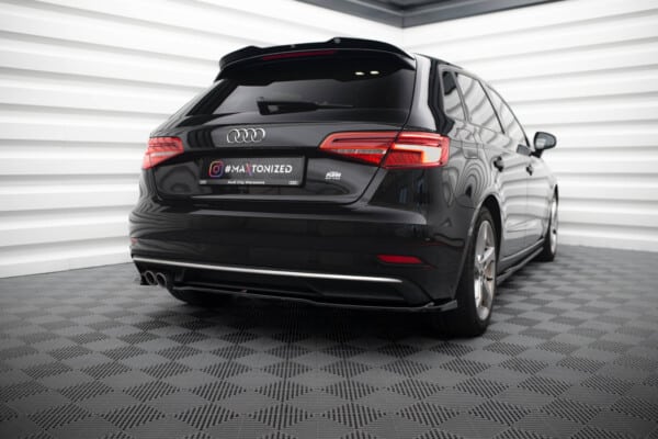 MAXTON DESIGN - Bočné difúzory zadného nárazníka AUDI A3 SPORTBACK 8V FACELIFT, Čierny lesk – Obrázok 5