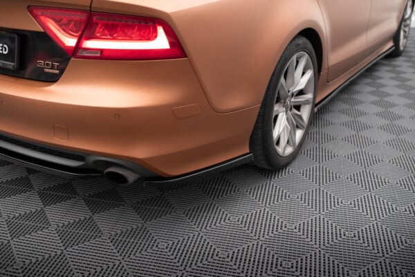 MAXTON DESIGN - Bočné difúzory zadného nárazníka, AUDI A7 C7, Čierny lesk – Obrázok 2