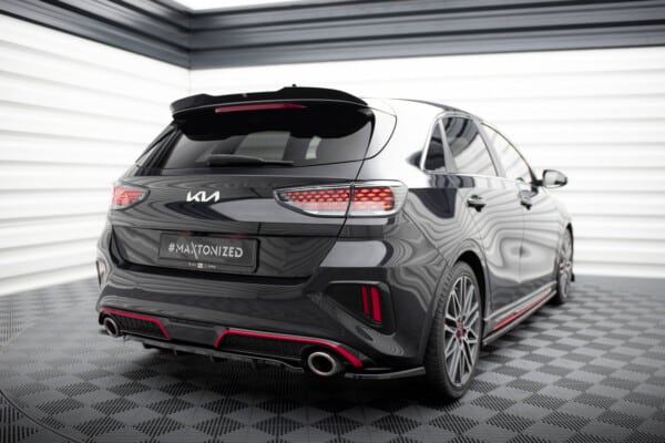 MAXTON DESIGN - Bočné spojlere zadného nárazníka, KIA CEED GT MK3 FACELIFT, Čierny lesk – Obrázok 4