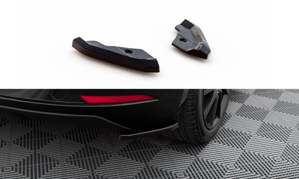 MAXTON DESIGN - Bočné spojlere zadného nárazníka, SEAT LEON MK3 FACELIFT, Čierny lesk