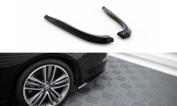 MAXTON DESIGN - Bočné difúzory zadného nárazníka V.2 INFINITI Q50 S MK1, Čierny lesk