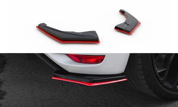 MAXTON DESIGN - Bočné difúzory zadného nárazníka V.2 RENAULT MEGANE RS MK4, Čierny lesk