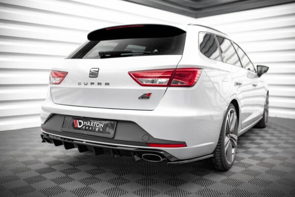 MAXTON DESIGN - Bočné spojlere zadného nárazníka V.2, SEAT LEON CUPRA SPORTSTOURER MK3, Čierny lesk – Obrázok 2
