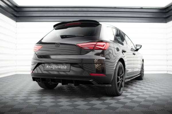 MAXTON DESIGN - Bočné spojlere zadného nárazníka, SEAT LEON MK3 FACELIFT, Čierny lesk – Obrázok 3