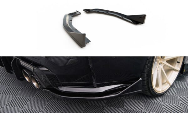MAXTON DESIGN - Bočné difúzory zadného nárazníka V.4, vhodné pre BMW M4 G82, Čierny lesk