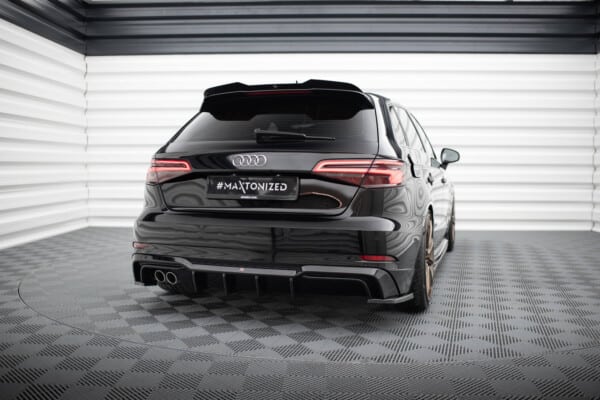 MAXTON DESIGN - Difúzor zadného nárazníka, AUDI A3 S-LINE SPORTBACK 8V FACELIFT, Čierny lesk – Obrázok 3