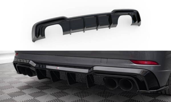 MAXTON DESIGN - Difúzor zadného nárazníka, AUDI S3 SPORTBACK 8V FACELIFT, Čierny lesk