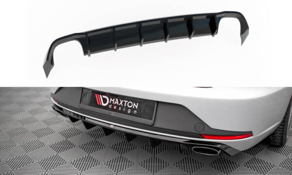 MAXTON DESIGN - Difúzor zadného nárazníka, SEAT LEON CUPRA SPORTSTOURER MK3, Čierny lesk