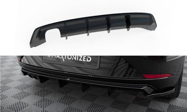 MAXTON DESIGN - Difúzor zadného nárazníka, SEAT LEON MK3 FACELIFT, Čierny lesk