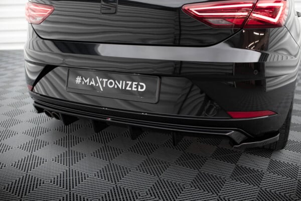 MAXTON DESIGN - Difúzor zadného nárazníka, SEAT LEON MK3 FACELIFT, Čierny lesk – Obrázok 3