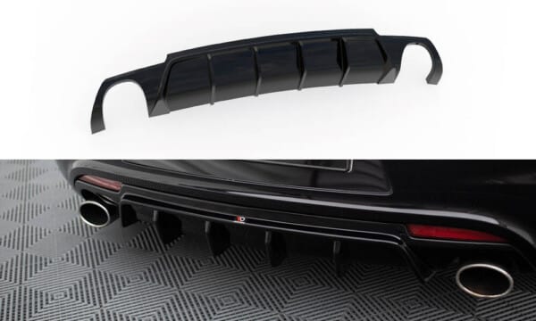 MAXTON DESIGN - Difúzor zadného nárazníka , VOLKSWAGEN SCIROCCO R MK3, Čierny lesk
