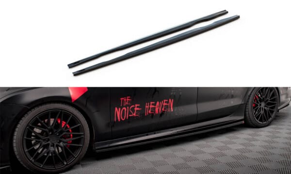 MAXTON DESIGN - Lišty pod bočné prahy AUDI A7 S-LINE C7, Čierny lesk