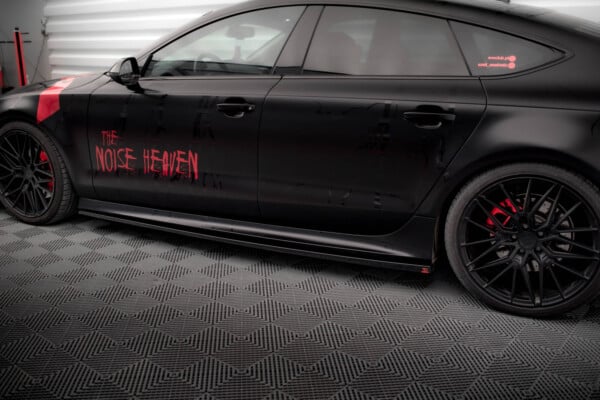 MAXTON DESIGN - Lišty pod bočné prahy AUDI A7 S-LINE C7, Čierny lesk – Obrázok 2