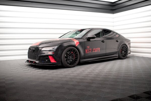 MAXTON DESIGN - Lišty pod bočné prahy AUDI A7 S-LINE C7, Čierny lesk – Obrázok 4