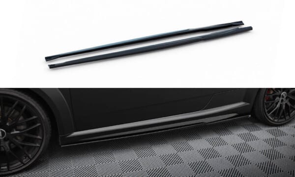 MAXTON DESIGN - Lišty pod bočné prahy , AUDI TT S 8S FACELIFT, Čierny lesk