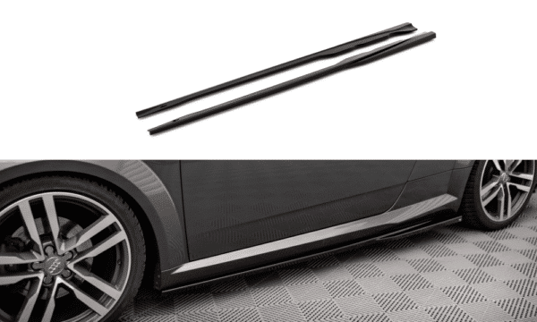 MAXTON DESIGN - Lišty pod bočné prahy AUDI TT S-LINE 8S, Čierny lesk