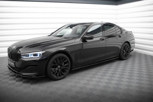 MAXTON DESIGN - Lišty pod bočné prahy vhodné pre BMW 7 G11 FACELIFT, Čierny lesk – Obrázok 2