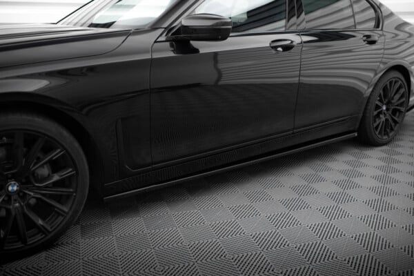 MAXTON DESIGN - Lišty pod bočné prahy vhodné pre BMW 7 G11 FACELIFT, Čierny lesk – Obrázok 3