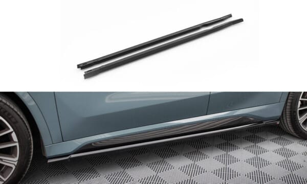 MAXTON DESIGN - Lišty pod bočné prahy vhodné pre BMW X1 M-PACK U11, Čierny lesk