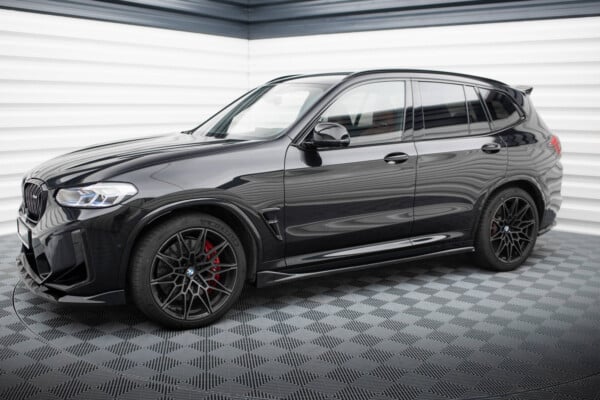 MAXTON DESIGN - Lišty pod bočné prahy  ,vhodné pre BMW X3 M F97 FACELIFT, Čierny lesk – Obrázok 2