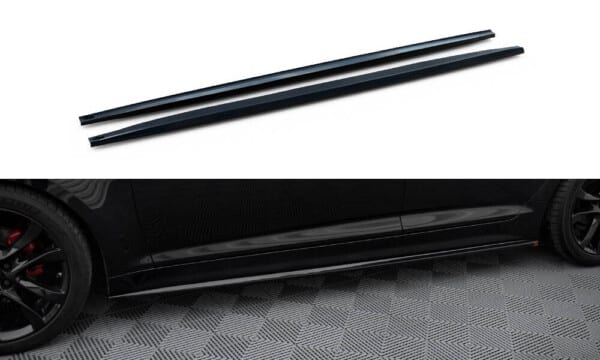 MAXTON DESIGN - Lišty pod bočné prahy, KIA OPTIMA MK3, Čierny lesk