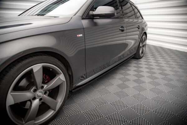 MAXTON DESIGN - Lišty pod bočné prahy V.2 , AUDI A4 / A4 S-LINE / S4 B8, Čierny lesk – Obrázok 4