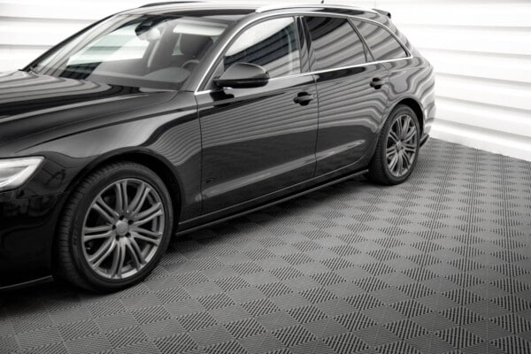 MAXTON DESIGN - Lišty pod bočné prahyV.2, AUDI A6 C7, Čierny lesk – Obrázok 2