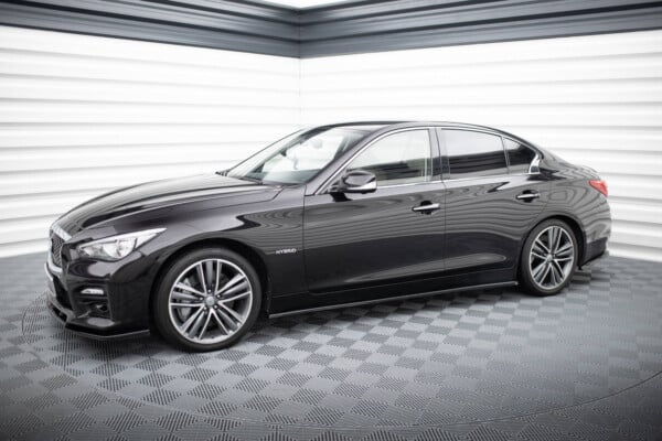 MAXTON DESIGN - Lišty pod bočné prahy V.2 INFINITI Q50 S MK1, Čierny lesk – Obrázok 2