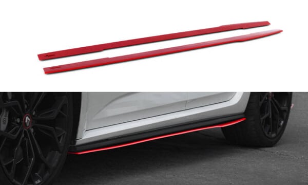 MAXTON DESIGN - Lišty pod bočné prahy V.2 RENAULT MEGANE RS MK4, Červená
