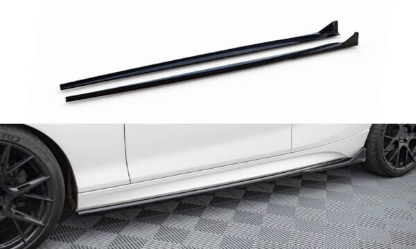 MAXTON DESIGN - Lišty pod bočné prahy V.3 CSL LOOK ,vhodné pre BMW 1 M-PACK / M140I F20 FACELIFT, Čierny lesk