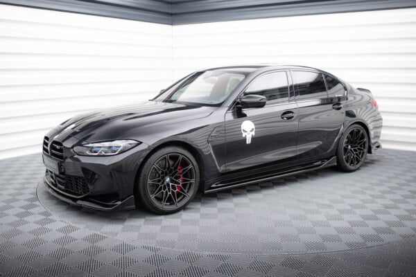 MAXTON DESIGN - Lišty pod bočné prahy V.3 CSL LOOK, vhodné pre BMW M3 G80, Čierny lesk – Obrázok 2