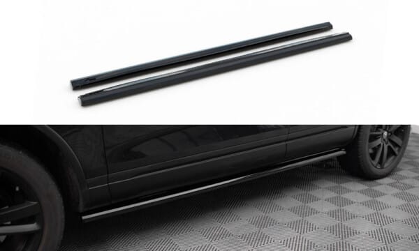MAXTON DESIGN - Lišty pod bočné prahy ,VOLKSWAGEN TOUAREG MK2, Čierny lesk