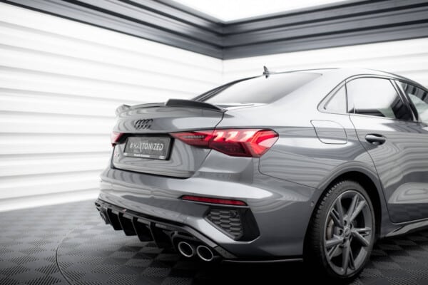 MAXTON DESIGN - Spoiler kufra 3D, AUDI A3 / A3 S-LINE / S3 / RS3 SEDAN 8Y,Čierny lesk – Obrázok 2