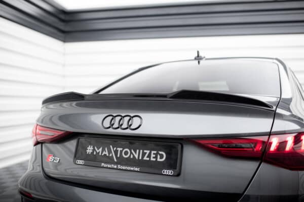 MAXTON DESIGN - Spoiler kufra 3D, AUDI A3 / A3 S-LINE / S3 / RS3 SEDAN 8Y,Čierny lesk – Obrázok 7