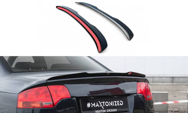 MAXTON DESIGN - Predĺženie spoilera, AUDI RS4 SEDAN B7, Čierny lesk