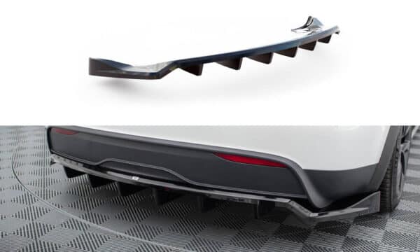 MAXTON DESIGN - Spoiler pod zadný nárazník  ,TESLA MODEL X MK1 FACELIFT, Čierny lesk